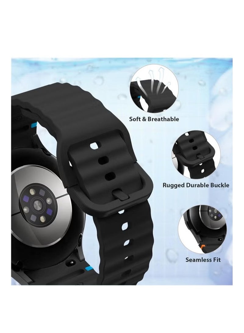 Silicone Watch Bands Compatible with Galaxy Watch 7 6 5 4 FE and Classic Models 20mm Soft Sport Strap for Men and Women - Image 2