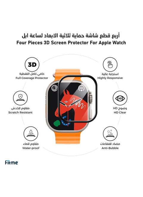 4pcs - 3D Screen Protector Compatible with Apple watch Ultra-49mm