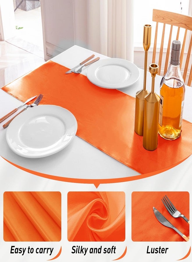 JEVIX 10 Pack Satin Table Runner 12 X 108 Inch Silk Table Runner for Party,Wedding, Birthday, Banquets,Decoration(Orange) - Image 2