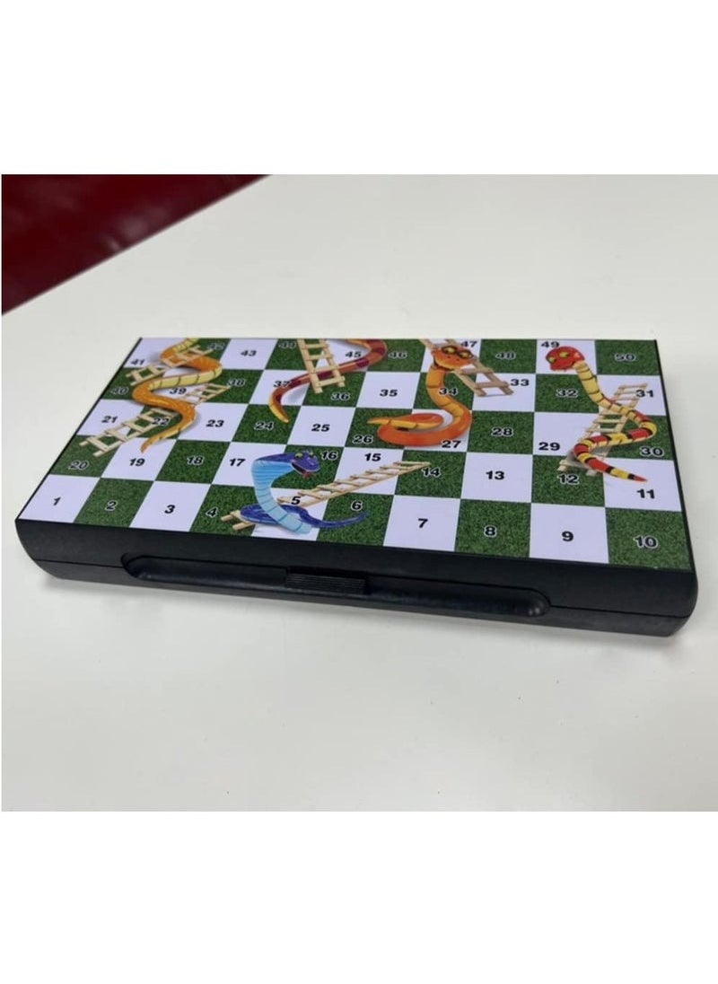 A ZONE Magnetic Snakes and Ladders Board Game, Folding Design and Light-Weight Traditional Game for Kids and Adults (24x24cm)  - Image 5