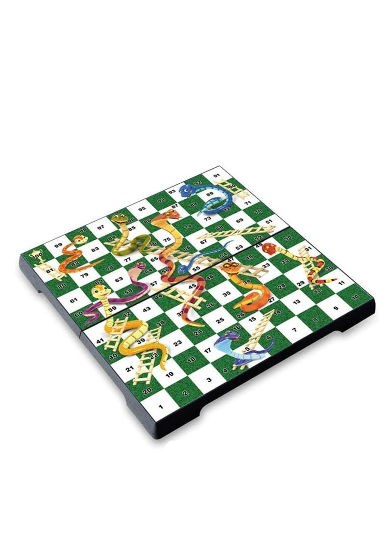 A ZONE Magnetic Snakes and Ladders Board Game, Folding Design and Light-Weight Traditional Game for Kids and Adults (24x24cm)  - Image 1