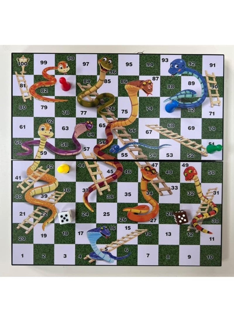 A ZONE Magnetic Snakes and Ladders Board Game, Folding Design and Light-Weight Traditional Game for Kids and Adults (24x24cm)  - Image 2