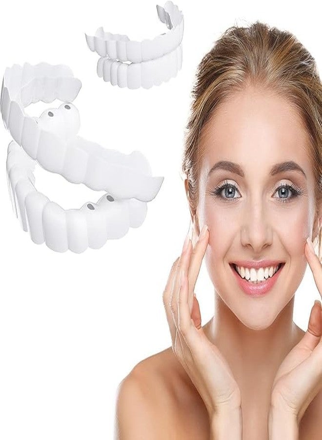 Bitrexup Snap-On Instant Perfect Smile Teeth Veneers - Comfort Fit Flex Dentures for Top & Bottom Teeth, White & Neat Smile - Image 5