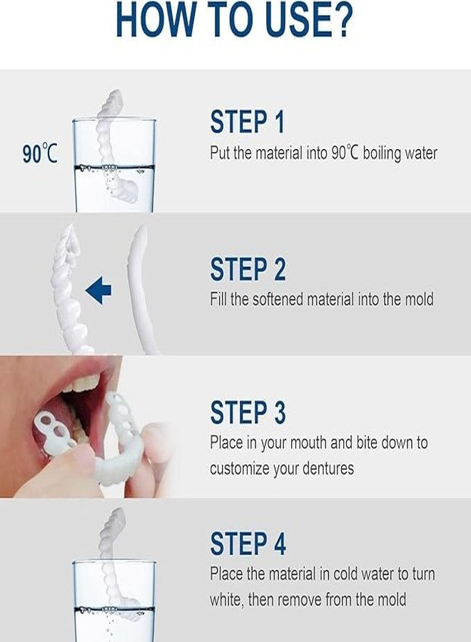 Bitrexup Snap-On Instant Perfect Smile Teeth Veneers - Comfort Fit Flex Dentures for Top & Bottom Teeth, White & Neat Smile - Image 3