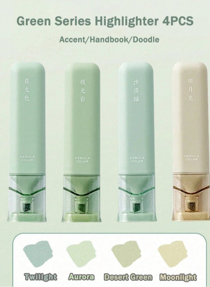 نيبولا مجموعة من 4 أقلام تمييز باستيل لامعة بألوان هادئة – أقلام كيوت للدفتر اليومي والملاحظات والرسم - Image 2