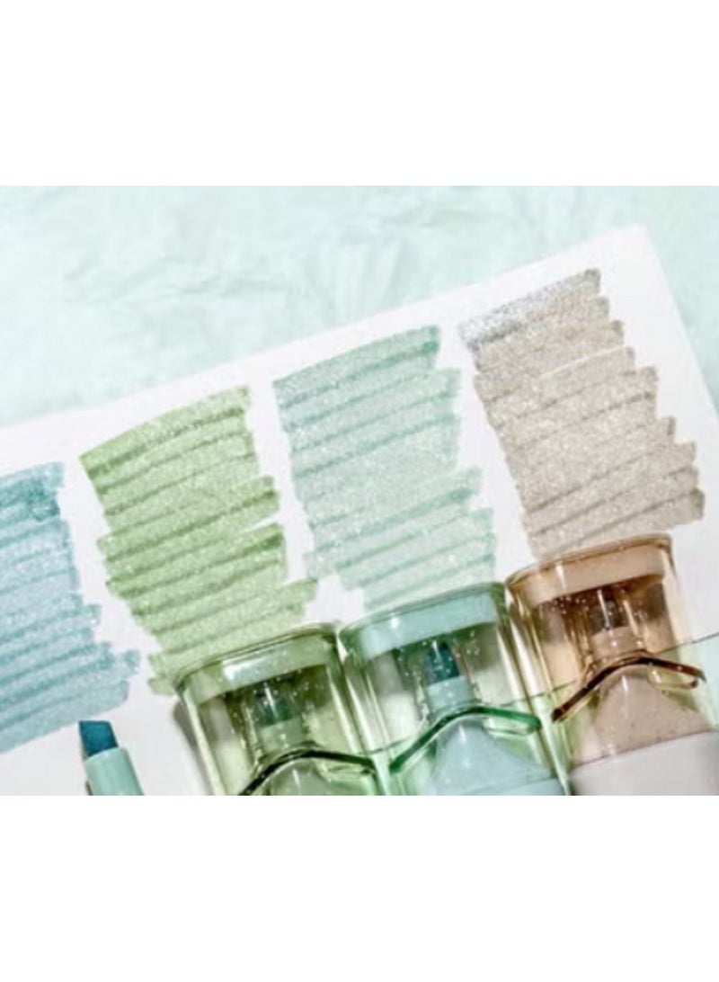 نيبولا مجموعة من 4 أقلام تمييز باستيل لامعة بألوان هادئة – أقلام كيوت للدفتر اليومي والملاحظات والرسم - Image 1