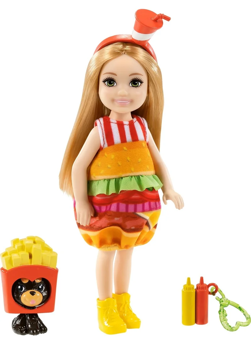 باربي Costume Chelsea and Pet Play Sets Burger Costume GRP69