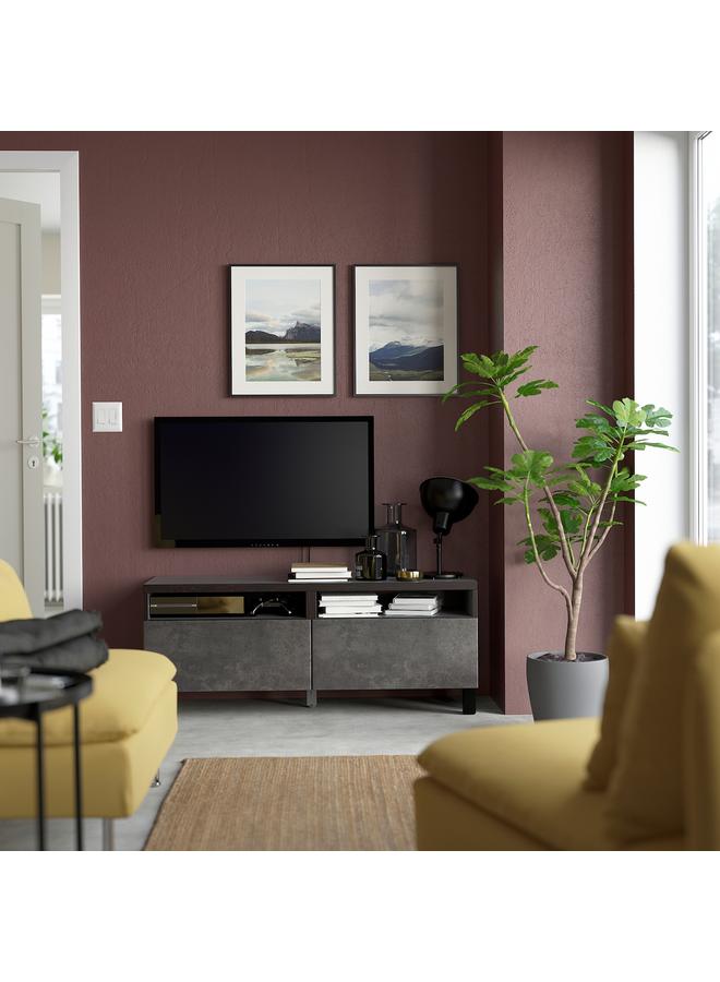 Zaboon Drawer Front, Dark Grey Concrete Effect, 60X26 Cm - Image 3