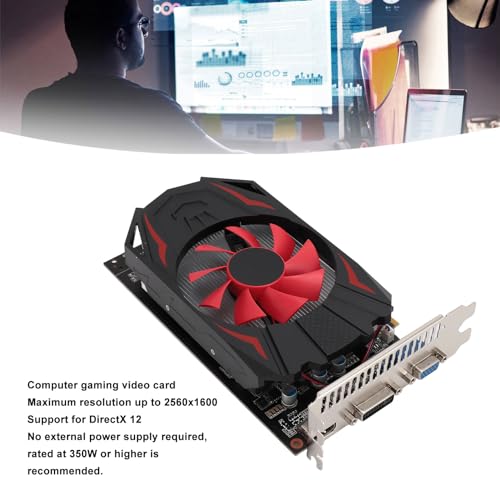 Yoidesu GTX1050 Gaming Graphics Card, 2GB DDR5 128bit Computer Graphics Card 2560x1600, PCIE 2.0 X16 Desktop PC Graphics Video Card with Single Fans, Low Noise and Quiet Work - Image 3