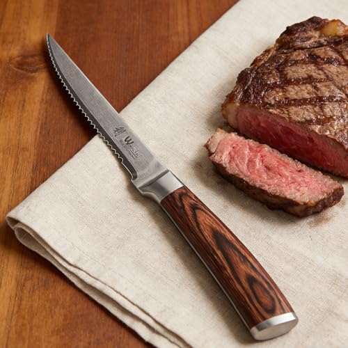 Wakoli EDIB 4-Piece Damascus Steak Knife Set – Professional Dining Kitchen Knives with VG10 Core Blades, 67-Layer Damascus Steel & Ergonomic Pakkawood Handles – Premium Steak Cutlery in Gift Box - Image 5