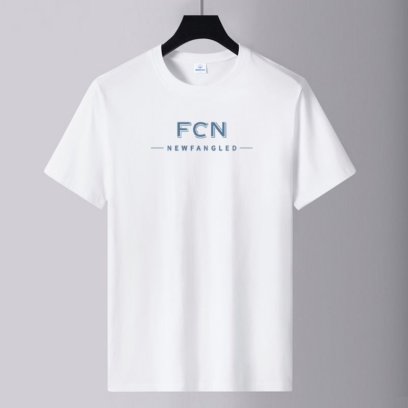 2025 Summer New Men's Round Neck Cotton Short Sleeve T-Shirt Youth Fashion Printed Loose Large Size Trendy Versatile T-Shirt - Image 2