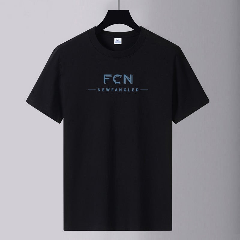 2025 Summer New Men's Round Neck Cotton Short Sleeve T-Shirt Youth Fashion Printed Loose Large Size Trendy Versatile T-Shirt - Image 1