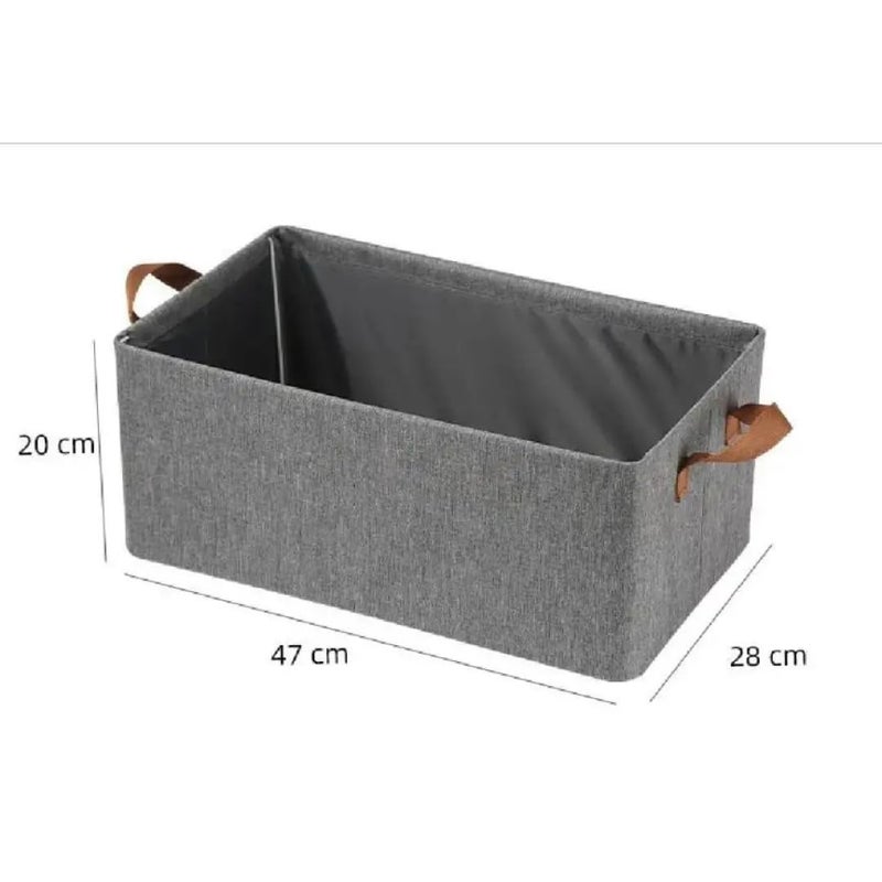 CREXAN Foldable Storage Basket Large Capacity Fabric Storage Box with Handles Closet Shelf Organizer for Clothes Books Toys Grey 47x28x20cm PACK OF 1 - Image 2