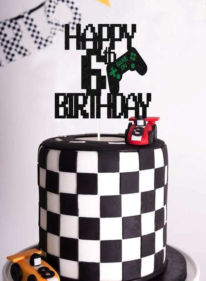Festiko®Game Controller Happy 6th Birthday Cake Topper,Gaming Birthday Cake Decoe 6 Year Old for Gamer Party, Happy Birthday Video Game Party Decoration Supplies - Image 3