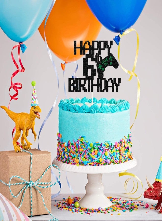Festiko®Game Controller Happy 6th Birthday Cake Topper,Gaming Birthday Cake Decoe 6 Year Old for Gamer Party, Happy Birthday Video Game Party Decoration Supplies - Image 5