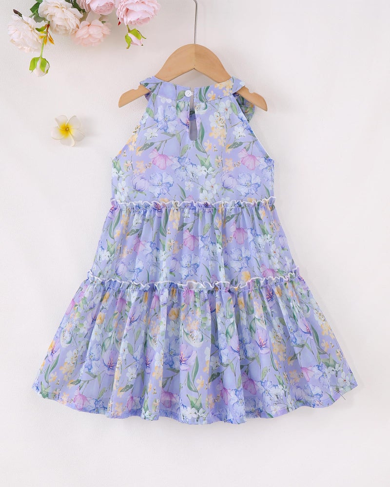 Saeaby Toddler Girl Tulle Dresses 4T 5T Girls Clothes Summer Purple Prom Dress Birthday Party Sundress Toddler Outfits Halter Dress for Girl 4 5 Year Old - Image 5