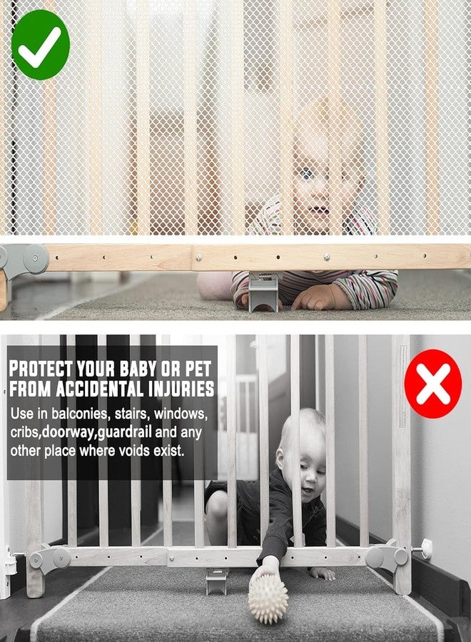 JIFTOK Baby Gate for Stairs, Banister Guard for Kids, Pets, Toys, 15ft L x 2.66 ft H, Mesh Netting Safety Net for Balcony Rail Stair, Stairway Net Baby Safety Products for Indoor & Outdoor (White) - Image 4