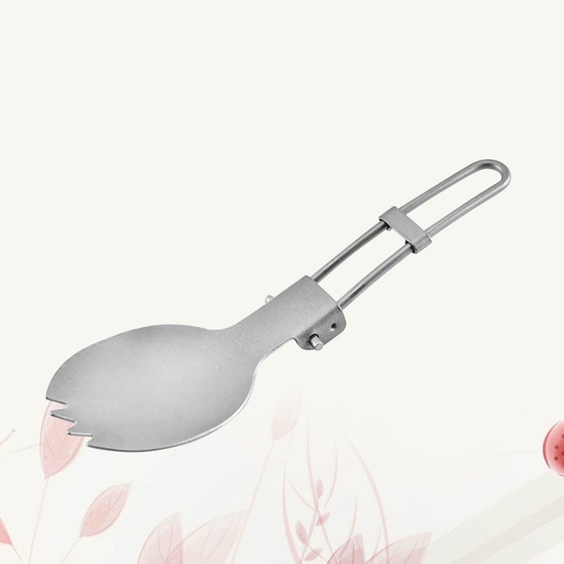 2pcs Titanium Portable Spoon Foldable Shovel Camping Picnic Utensil Ourdoor Picnic Tableware - Image 2