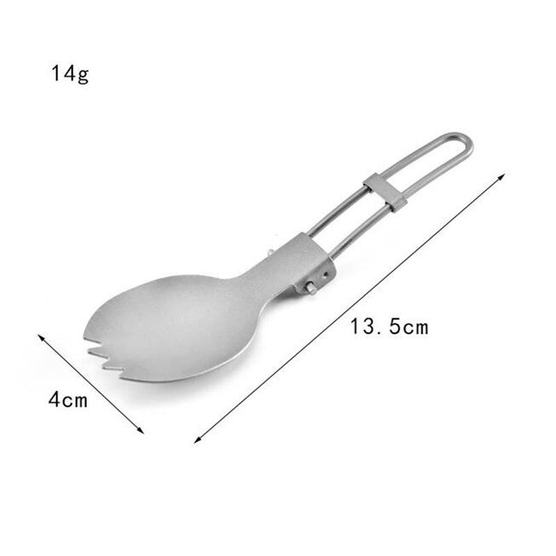 2pcs Titanium Portable Spoon Foldable Shovel Camping Picnic Utensil Ourdoor Picnic Tableware - Image 3