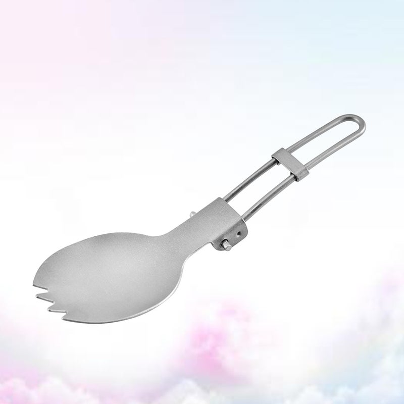 2pcs Titanium Portable Spoon Foldable Shovel Camping Picnic Utensil Ourdoor Picnic Tableware - Image 4