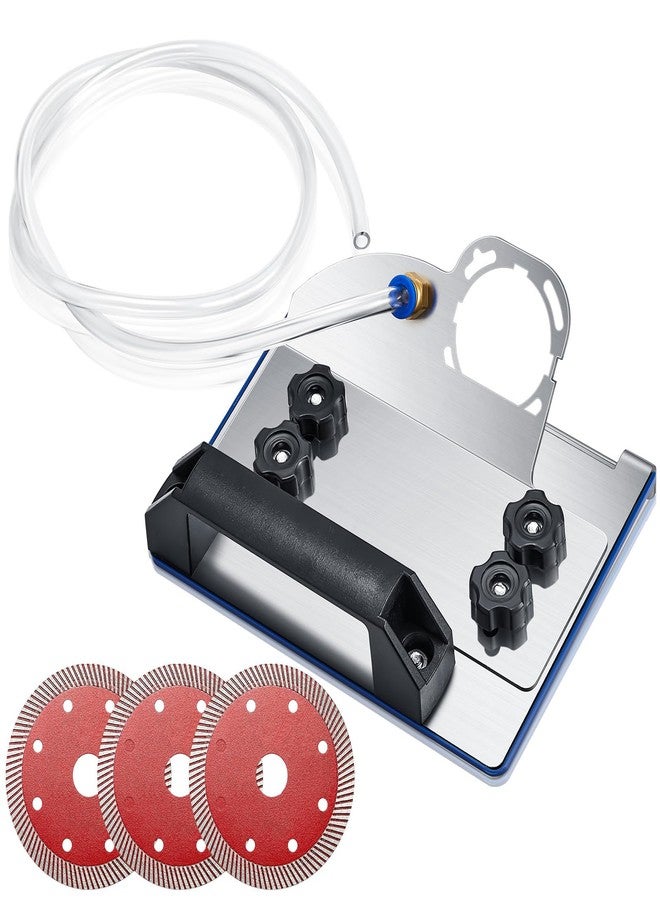 Hicarer Angle Grinder Stand for Tile 45° Chamfer Cutting Tile Chamfering Tool with 3 Saw Blades 1 Hose Compatible with 100-type Angle Grinders for Tiles, Stone, Wood or Metal Cutting - Image 1