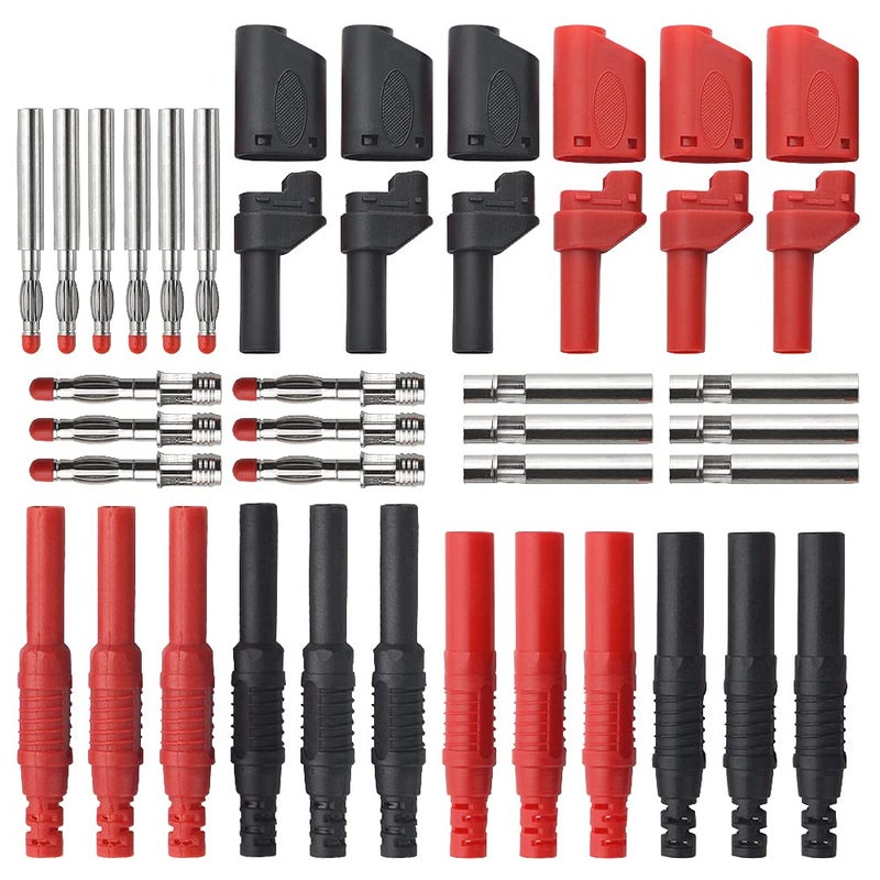 WMYCONGCONG WMYCONGCONG 18 Pcs 4mm Stackable Shrouded Banana Plugs Safety Fully Insulated Banana Jack Adapters 4mm Female Banana Plug Jack Socket Solder DIY Cable Connectors Adapters  - Image 1