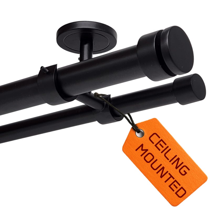 A Key Tech Double ceiling rod (Black, 48-84") - Image 1