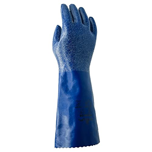 SHOWA NSK 24 Sustainable EBT Nitrile Chemical Resistant Safety Glove with Cotton Liner, Food Safe, 14" Length, Large (12 Pair) - Image 5