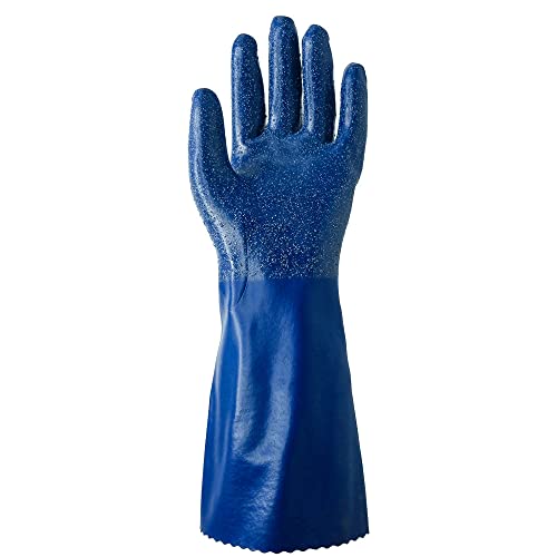 SHOWA NSK 24 Sustainable EBT Nitrile Chemical Resistant Safety Glove with Cotton Liner, Food Safe, 14" Length, Large (12 Pair) - Image 2