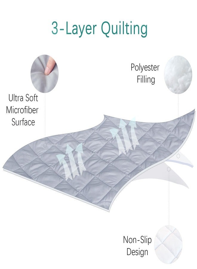 Biloban Sheet for Regalo My Cot Portable Toddler Bed, Joovy Travel Cot (Sheet Only, Bed not Included), Soft Child Travel Cot Padded Cover, Grey - Image 2