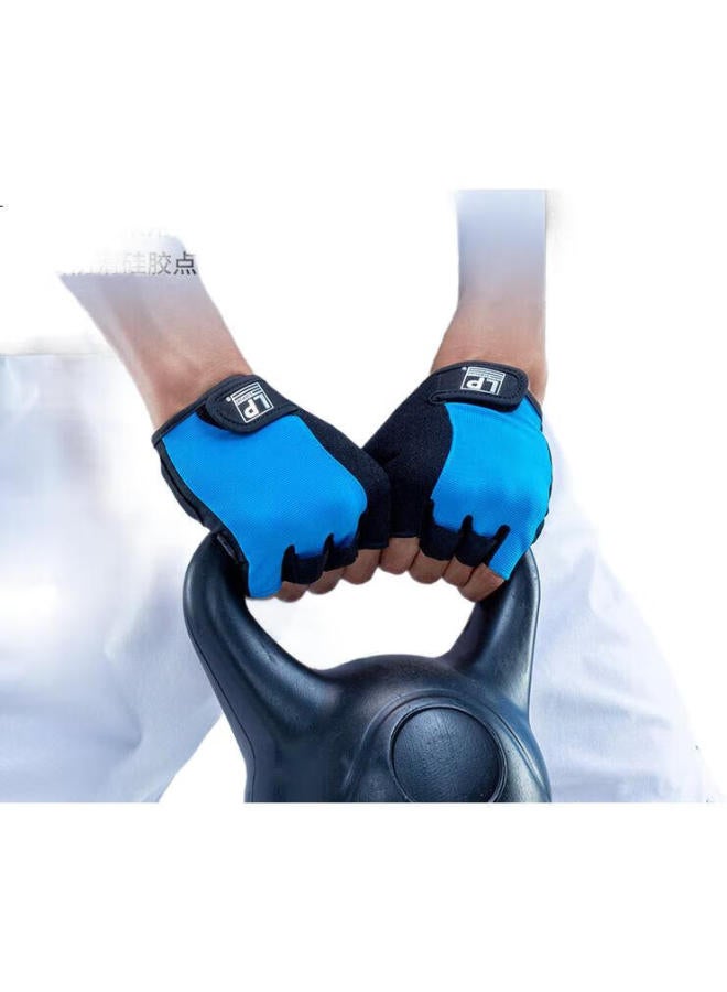 Lp Sports Half-Finger Fitness Gloves, Non-Slip, Breathable, For Cycling Training, Thin, Anti-Chafing, Women'S Specific, White And Gray, 6006Ck-L - Image 2