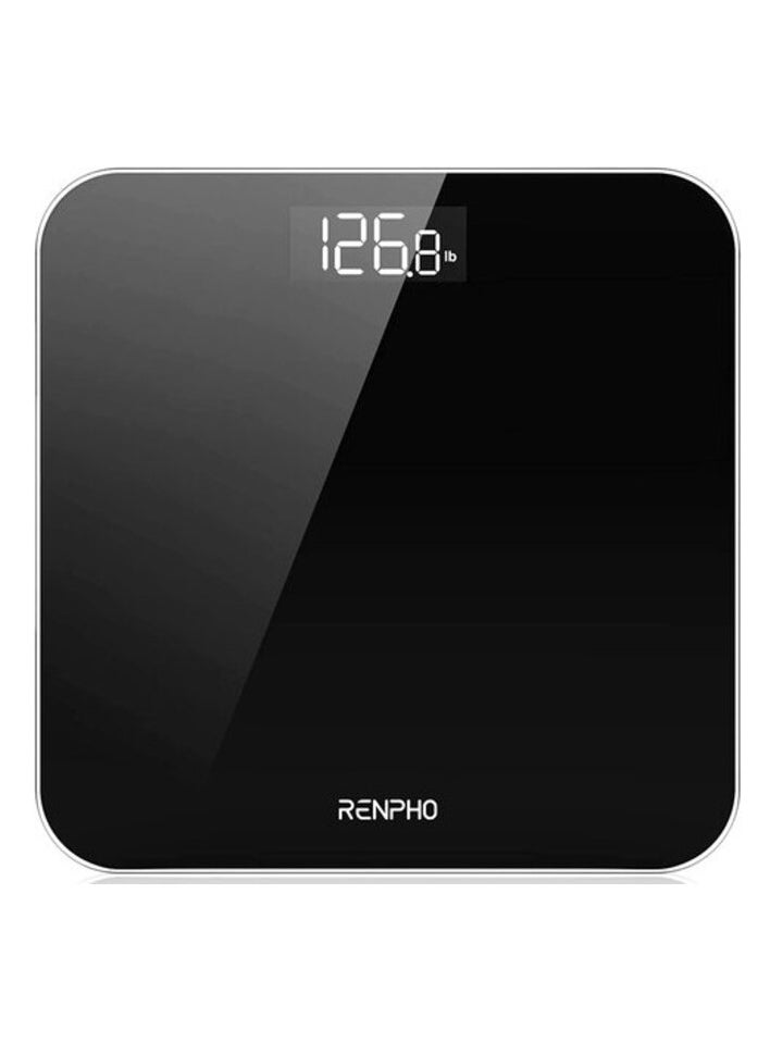 RENPHO Renpho Digital Bathroom Scales For Body Weight, Weighing Scale Electronic Bath Scales With High Precision Sensors Accurate Weight Machine For People, LED Display, Black, 180Kg, Core 1S  - Image 1