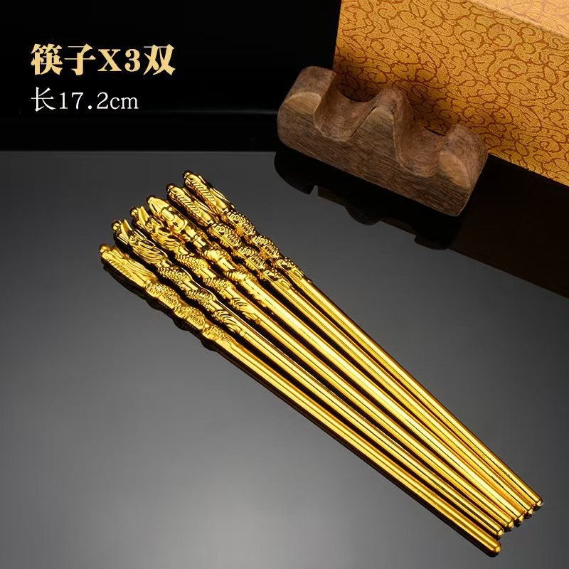 Wedding toast cup toast cup worship Buddha cup tea cup worship Chinese gold plastic red plastic wine glass Dragon gold chopsticks
