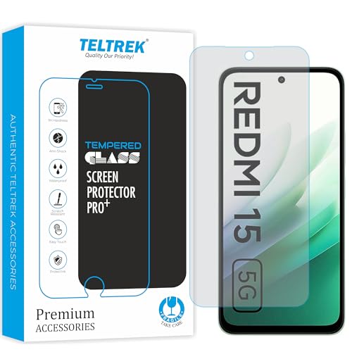 TELTREK Screen Guard Compatible With Redmi 15 5G Shatterproof, Flexible Fiber Screen Protector, 9H Hardness Impossible Screen Guard Not a Tempered Glass - Image 1