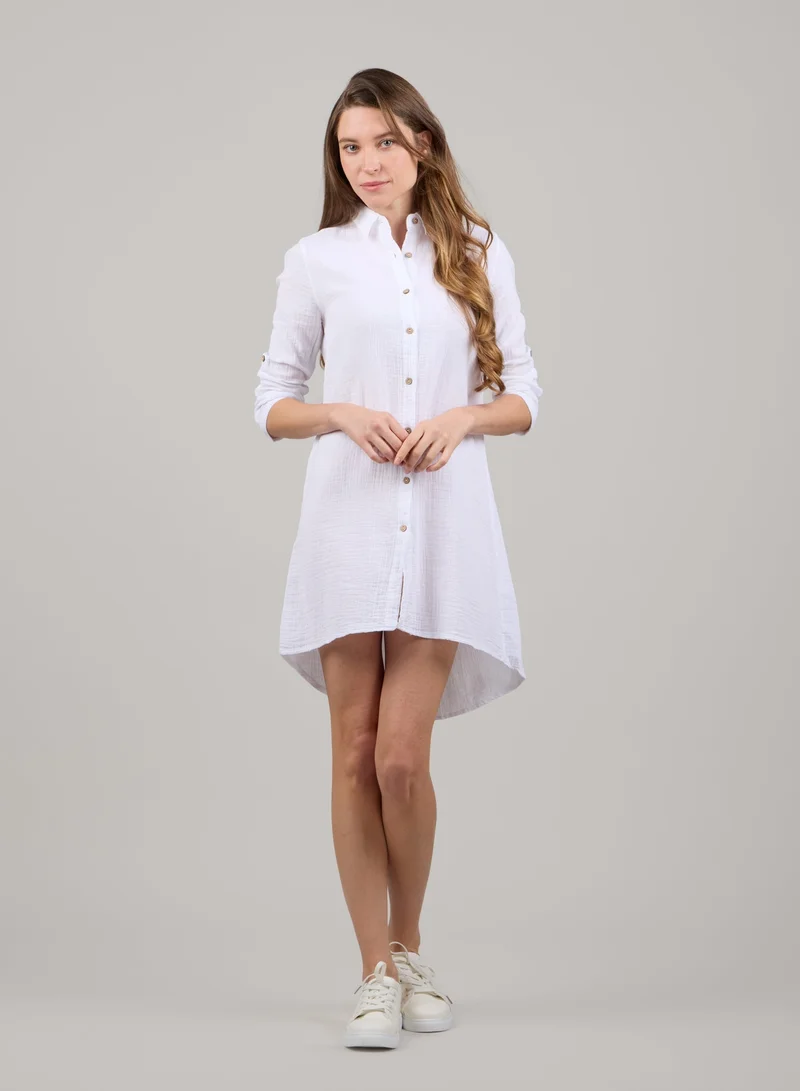 Just Nature White Soft Cotton Shirt Tunic for Women | Best Price UAE