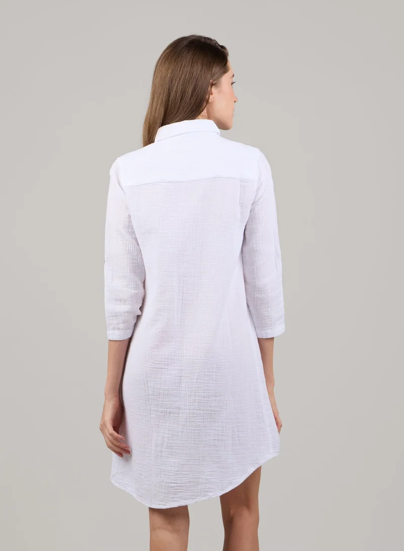 Just Nature White Soft Cotton Shirt Tunic for Women | Best Price UAE