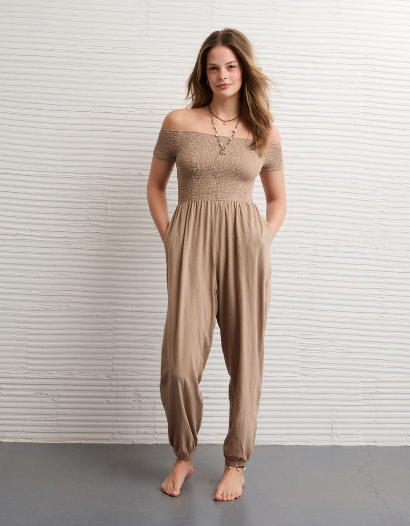 American Eagle AE Sunchaser Off-the-Shoulder Jumpsuit - Image 1