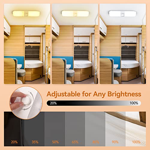 LILTSDRAE RV Lights Interior 1700LM，3 Color 12V Volt Led Light, Super Bright 120 LEDs Dome Light Fixture for RV Accessories/Camper/Car/Trailer/Boat (Crystal Finish/(Cold +Warm+Natural Light) 4PCS) - Image 3