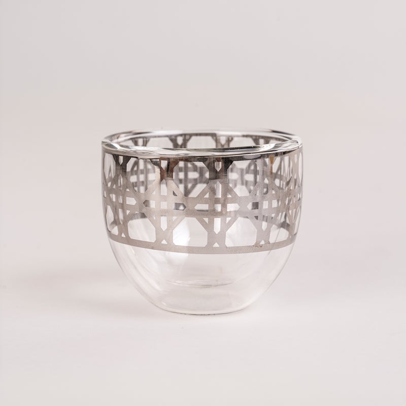 دلتي طقم فناجين قهوة سعودية زجاج فضي 6 قطع - Image 2