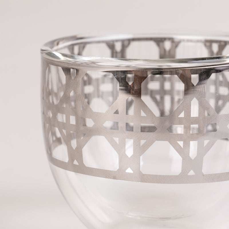 دلتي طقم فناجين قهوة سعودية زجاج فضي 6 قطع - Image 3