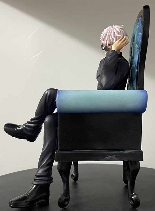 Halamodo Jujutsu Kaisen Seated Satoru Gojo on Sofa Figure - Relaxed Lazy Pose with Sunglasses, Desk Decor and Birthday Gift 24cm - Image 5