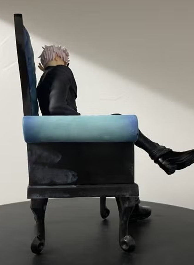 Halamodo Jujutsu Kaisen Seated Satoru Gojo on Sofa Figure - Relaxed Lazy Pose with Sunglasses, Desk Decor and Birthday Gift 24cm - Image 4