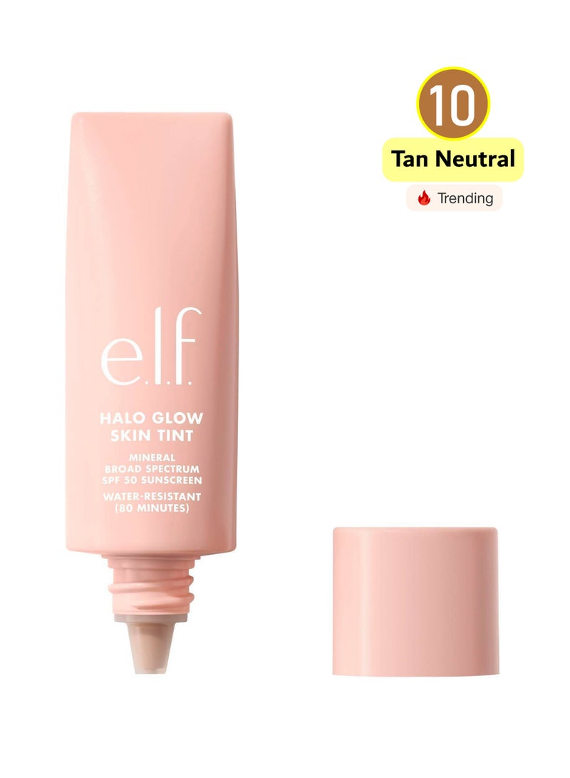 elf Halo Glow Skin Tint Light Coverage Foundation - Mineral SPF 50 - 10 Tan Neutral - Image 1