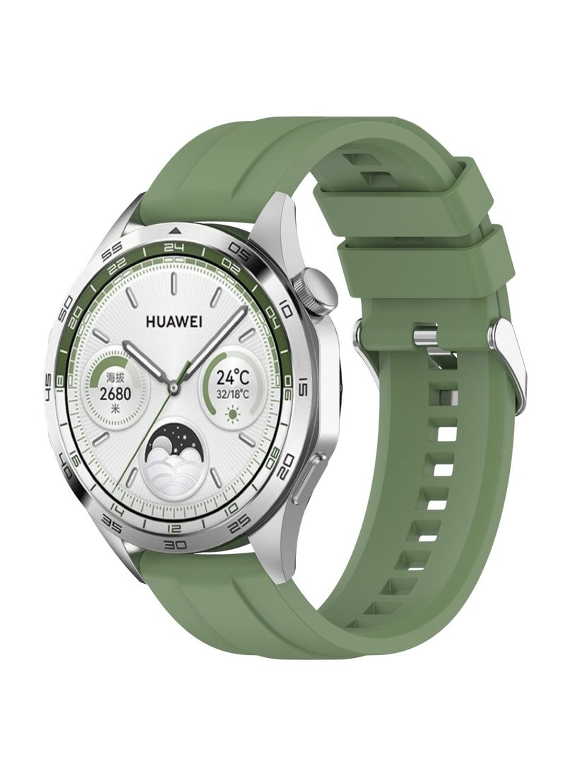 22MM Straps Compatible with Huawei Watch GT5(46MM)/GT4(46MM)/GT3(46MM)/GT3 Pro(46MM)/GT2(46MM)/GT2e(46MM)/GT/GT Runner,Huawei Watch 4/4 Pro/3/3 Pro,Honor Watch 4 Pro/GS3/Magic Watch 2,Soft Silicone Band for Men, Women,Green - Image 1
