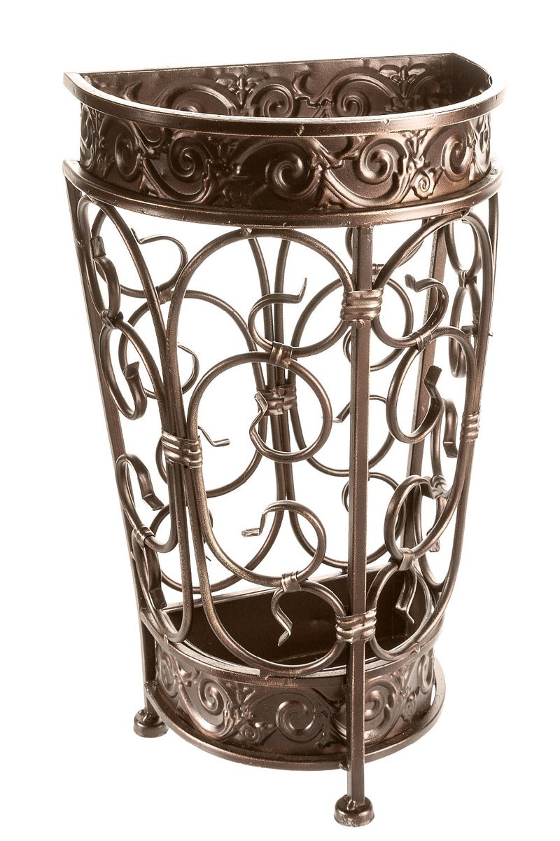 Brelso Brelso Super Quality Umbrella Stand Umbrella Holder Antique Look Metal Entry Hallway Dcor Wallside Style wRemovable Drip Tray Bronze