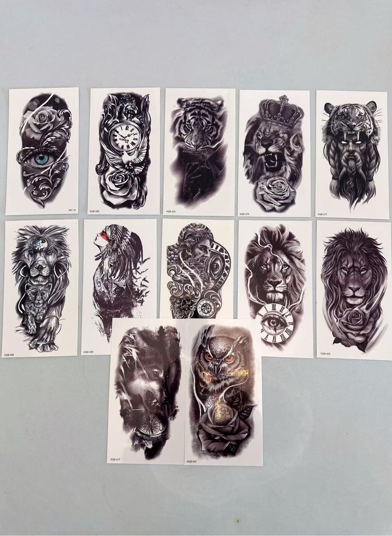 SYNSYB SYNSYB Temporary Tattoos, Large Collection of Waterproof Animal and Floral Designs, Black and Coloured Art Transfers for Men and Women - Image 4
