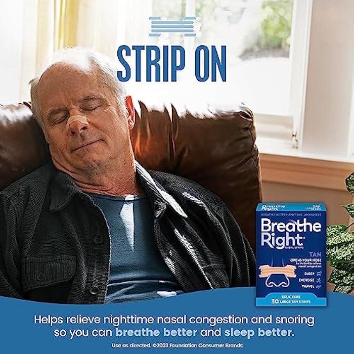Breathe Right Original Nose Strips to Reduce Snoring and Relieve Nose Congestion, Tan, 30 Count (Packaging May Vary) - Image 2