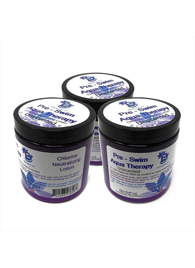 Diva Stuff - Pre-Swim Aqua Therapy Chlorine Neutralizing Body Lotion,Protects Skin From Chlorine and Salt Water, Unscented, 3 pack - Image 1