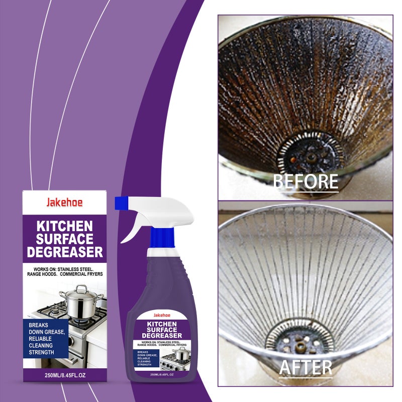 Jakehoe Kitchen Surface Degreaser Oil Stain Cleaner For Home Kitchen Heavy Grease Multi-Surface Cleaning Agent - Image 2