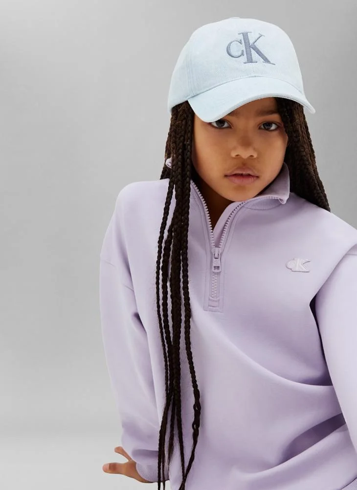 Calvin Klein Jeans lavender Monogram Quarter-Zip Sweatshirt Dress for Women | Best Price UAE